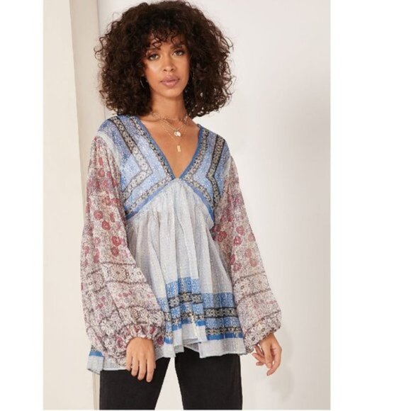 FREE PEOPLE Aliyah Printed Tunic - Picture 1 of 9